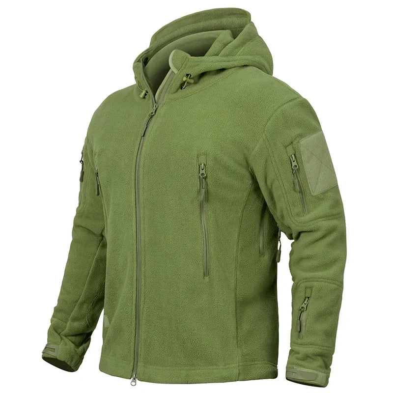 Winter Tactical Fleece Hoodie Jacket Men Warm Outdoor Sport Hooded Coat Multi-Pocket Casual Full Zip Hiking Jacket Vimost Shop