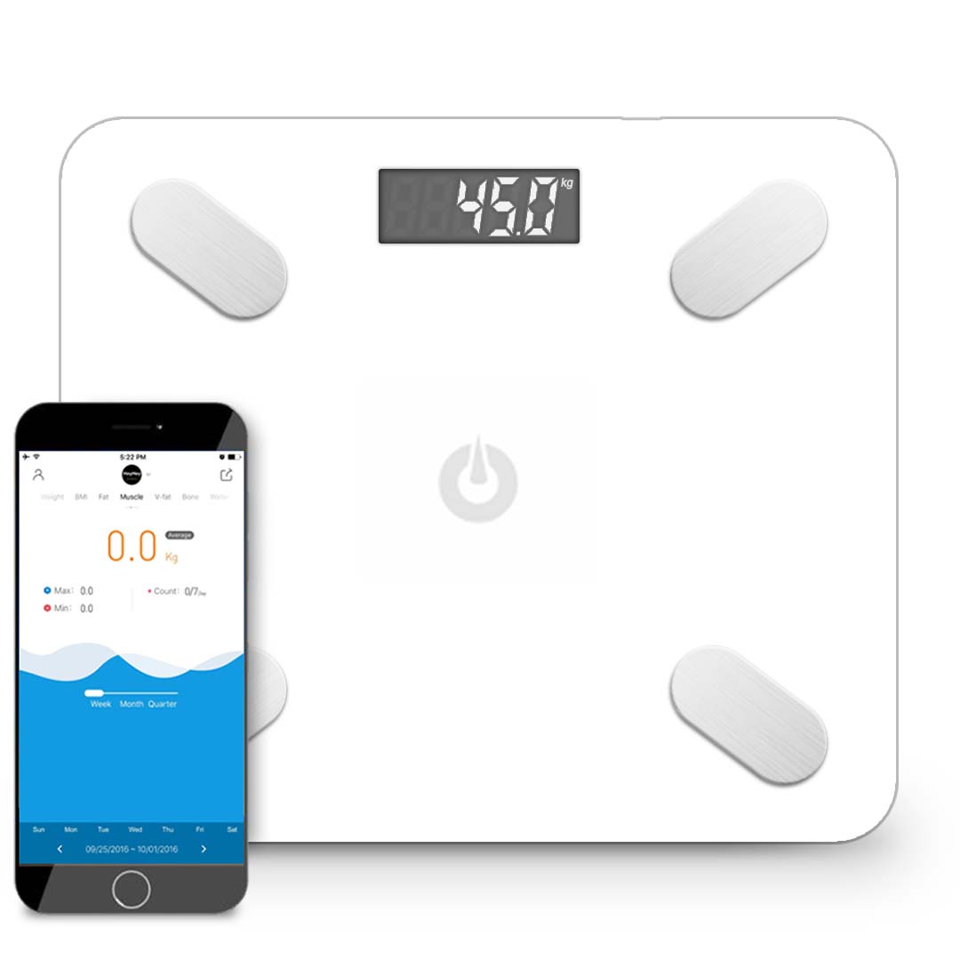 SOGA Wireless Bluetooth Digital Body Fat Scale Bathroom Weighing Scales Health Analyzer Weight White-0