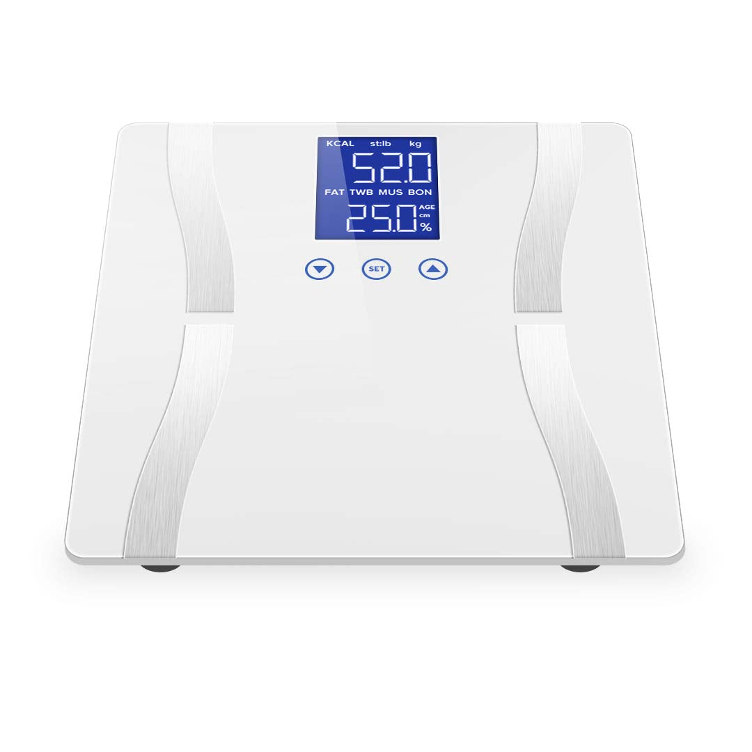 SOGA Glass LCD Digital Body Fat Scale Electronic Weighing Scales White-2