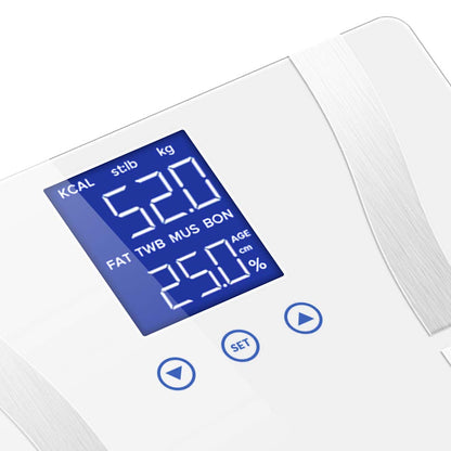 SOGA Glass LCD Digital Body Fat Scale Electronic Weighing Scales White-3