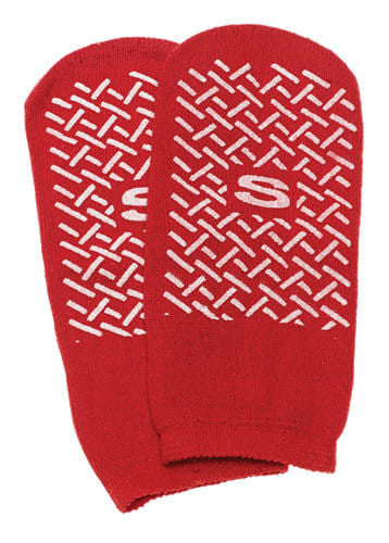 Slipper Socks; Small  Red Pair Child Size 4-6 Rosenthal Community Care Services