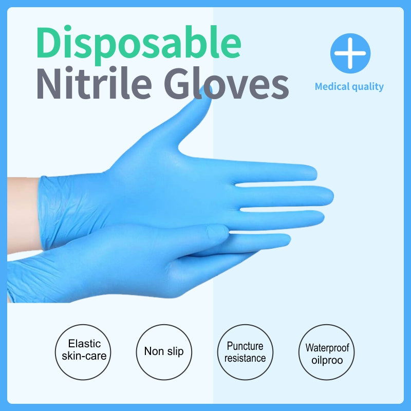 Nitrile Disposable Gloves – Blue | Powder-Free Medical Grade 200 Pcs-2