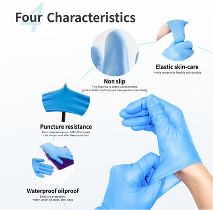 Nitrile Disposable Gloves – Blue | Powder-Free Medical Grade 500 Pcs-4