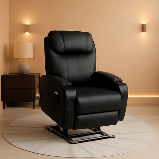 Power Lift Recliner Chair Leather With Massage For Elderly-0