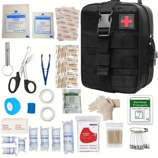 151pcs Portable First Aid Kit(Black, Includes Essential Tools) CAN
