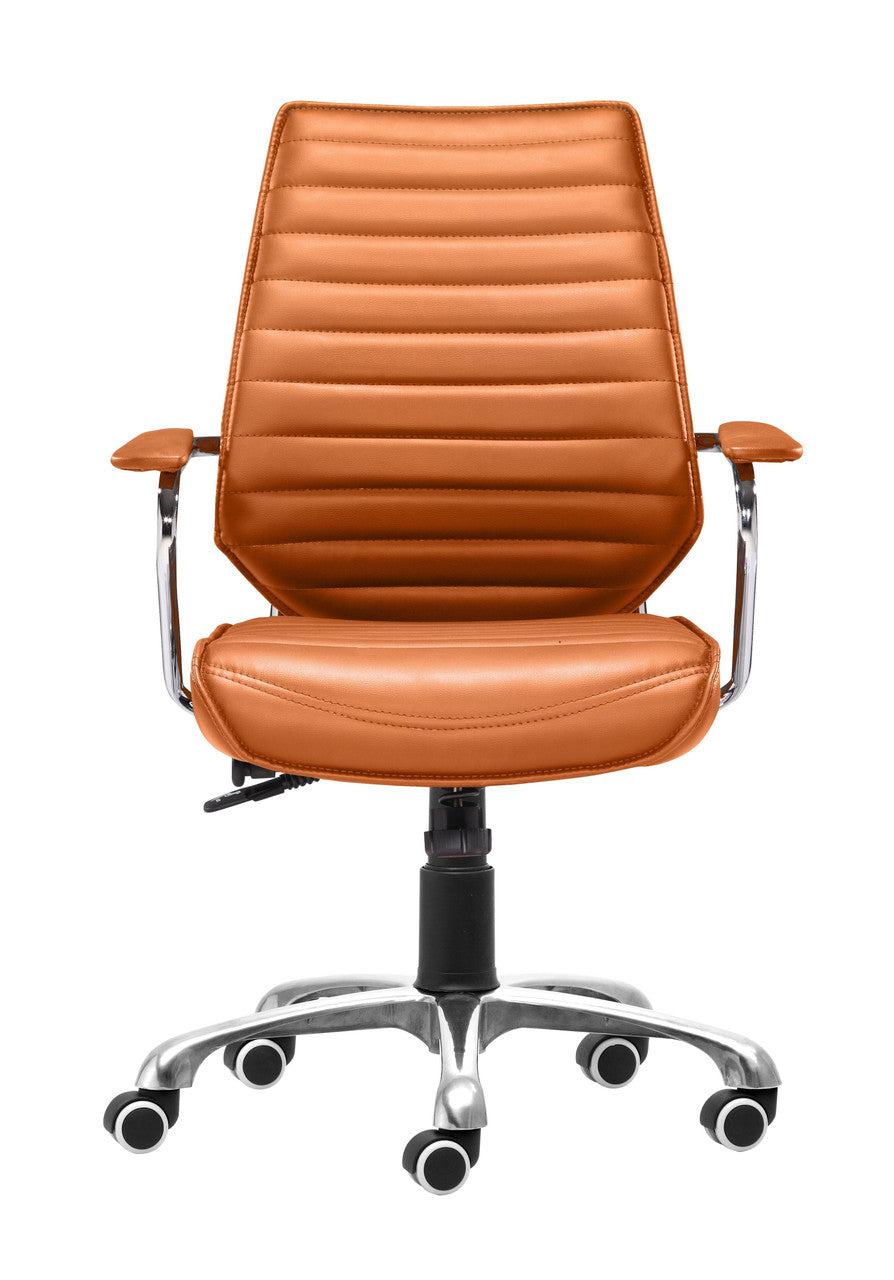 Orange and Silver Adjustable Swivel Faux Leather Rolling Executive Office Chair Rosenthal Community Care Services