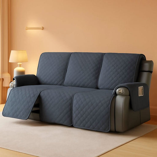 Waterproof Recliner Couch Cover Dark Grey One Piece Washable ShipItFurniture