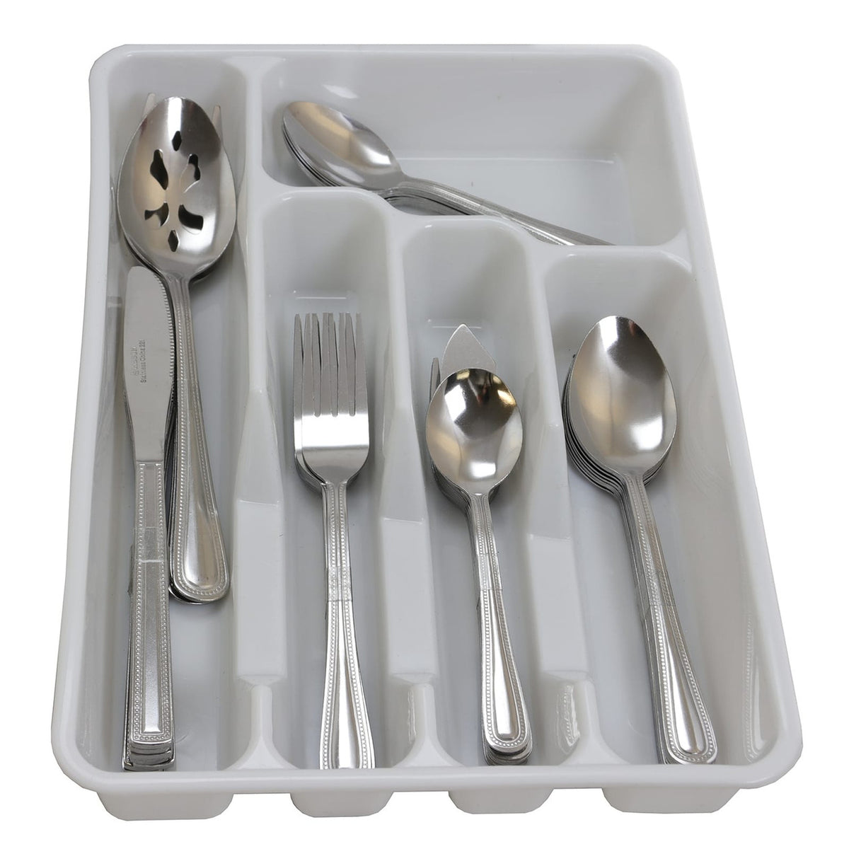 Gibson Home Basic Living Aston 45 Piece Flatware Set with Plastic Tray-0