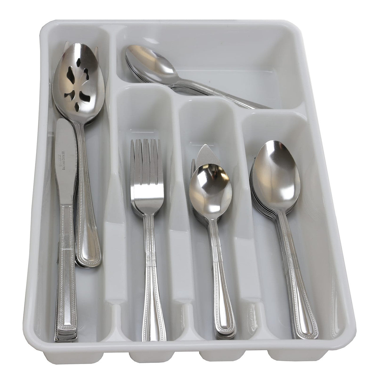Gibson Home Basic Living Aston 45 Piece Flatware Set with Plastic Tray-0