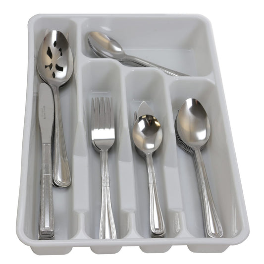 Gibson Home Basic Living Aston 45 Piece Flatware Set with Plastic Tray-0
