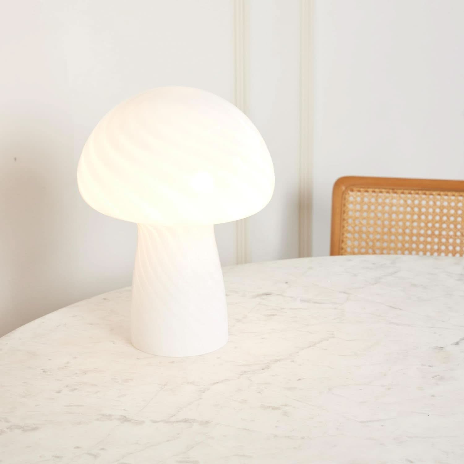 Mushroom Table Lamp 12.75 In White Ambient Night light-3