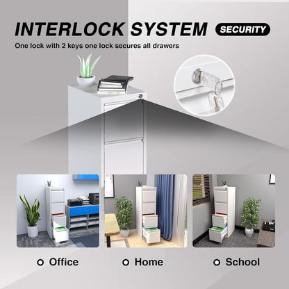 4 Drawer Metal Vertical Locking File Cabinet For Letter And Legal Files-4