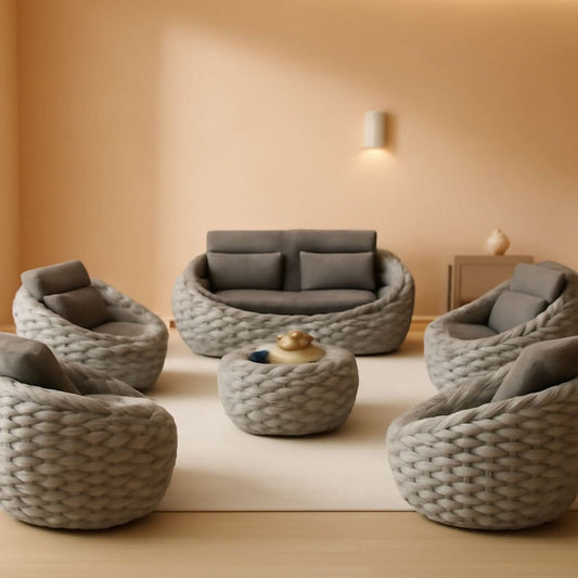 Six Piece Aluminum Patio Furniture Set With Cushions ShipItFurniture