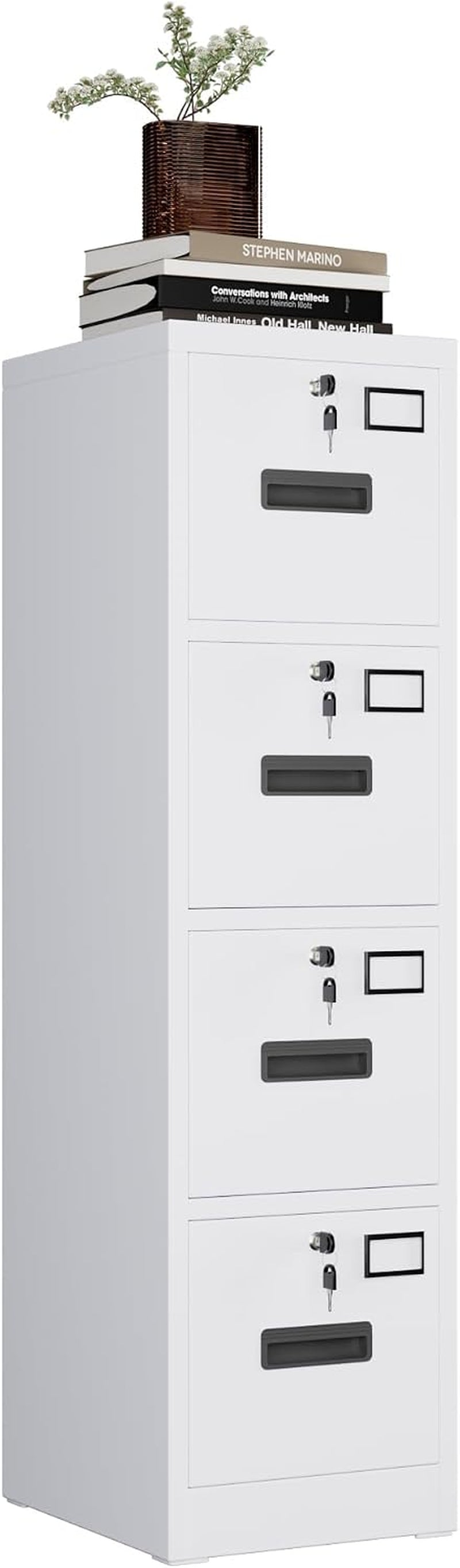 White Industrial Grade 4 Drawer File Cabinet Lockable-3