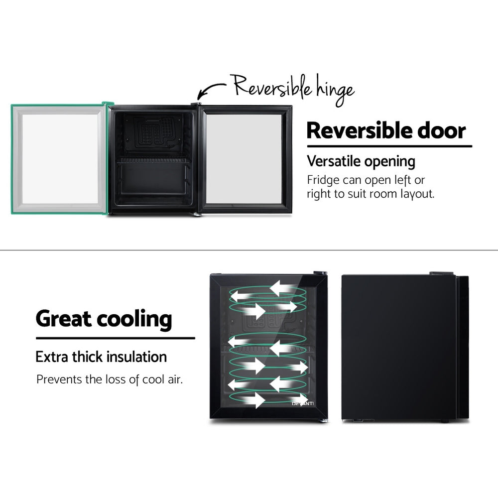 NNEDSZ 46L Glass Door Bar Fridge Mini Countertop Freezer Fridges Bottle Cooler-3