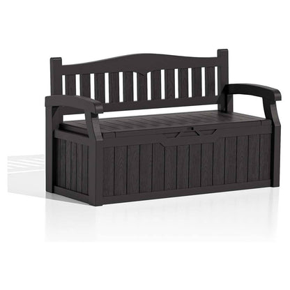 Heavy Duty Brown Plastic Outdoor Storage Garden Bench Patio Deck Box Rosenthal Community Care Services