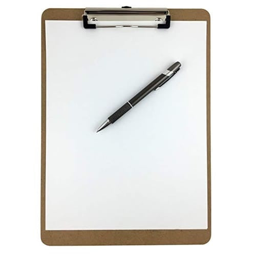 Clipboard  9 x 12?   Hardboard Low Profile Clip-0