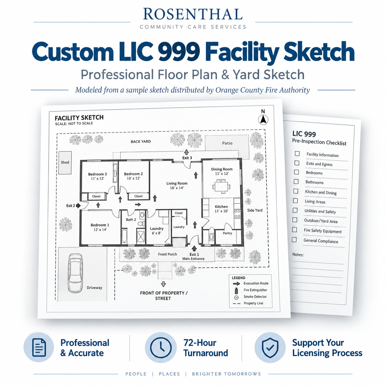 Custom LIC-999 Facility Sketch Rosenthal Community Care Services