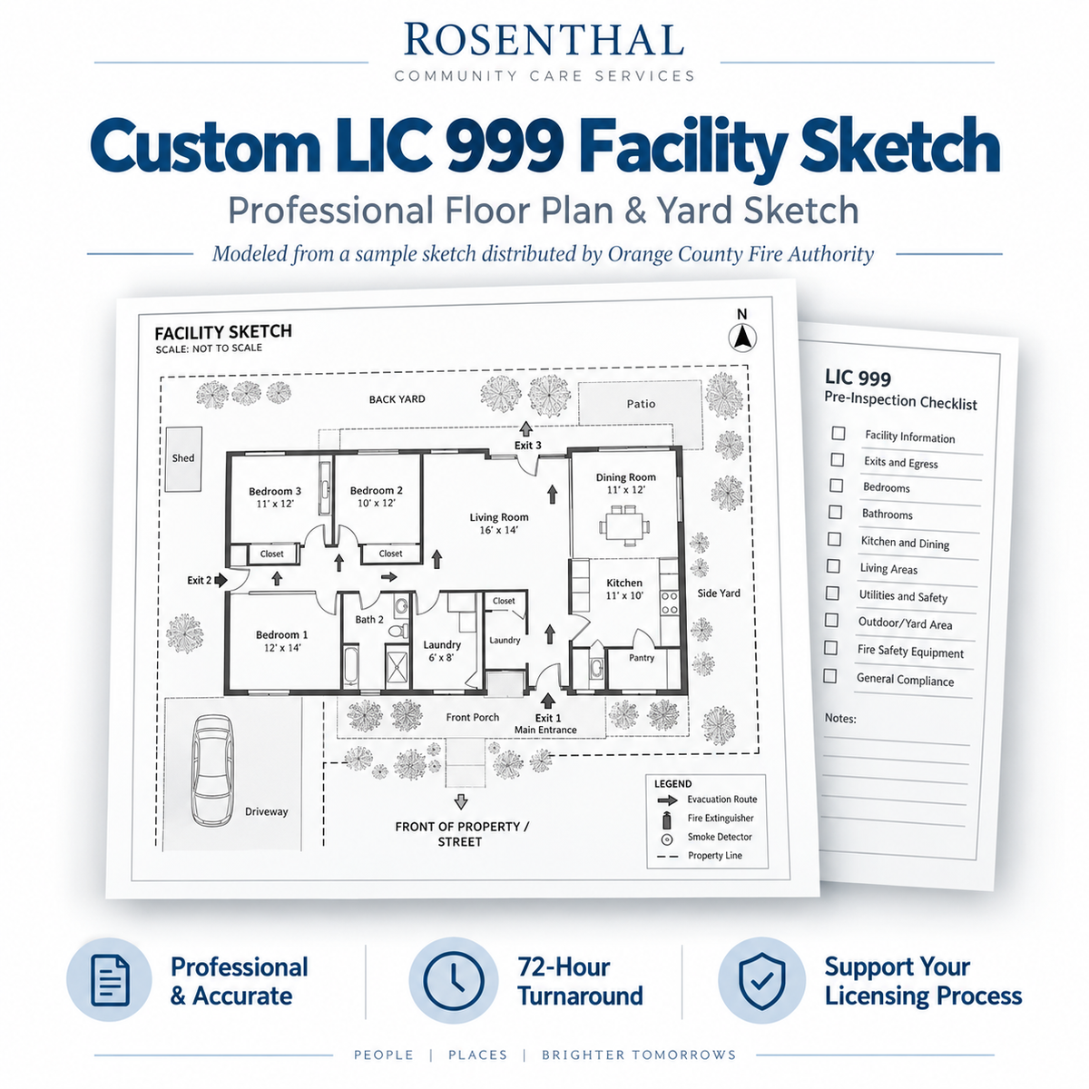 Custom LIC-999 Facility Sketch Rosenthal Community Care Services