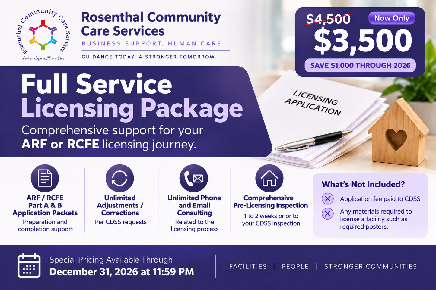 Full Service Licensing Package Rosenthal Community Care Services