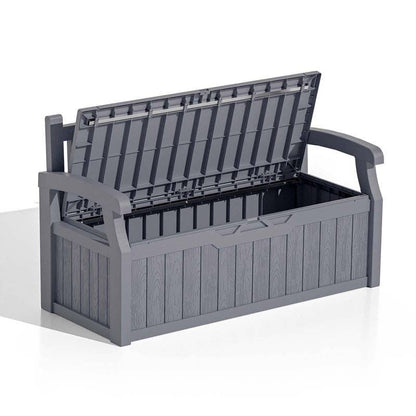 Heavy Duty Grey Plastic Outdoor Storage Garden Bench Patio Deck Box Rosenthal Community Care Services