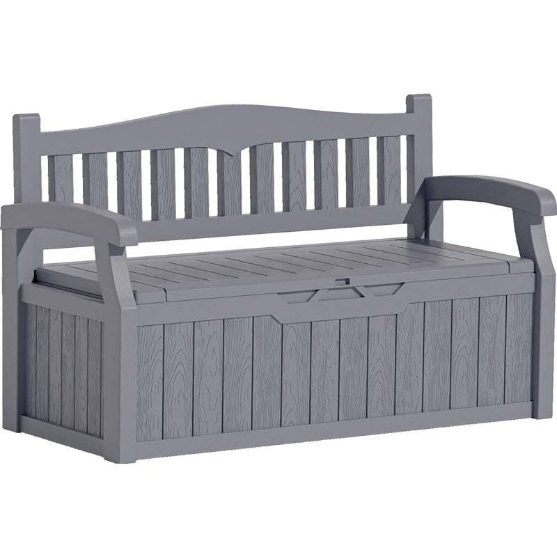 Heavy Duty Grey Plastic Outdoor Storage Garden Bench Patio Deck Box Rosenthal Community Care Services