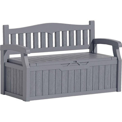 Heavy Duty Grey Plastic Outdoor Storage Garden Bench Patio Deck Box Rosenthal Community Care Services