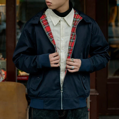Men jacket autumn thin EU size vintage classic bomber coat inner plaid jacket Vimost Shop