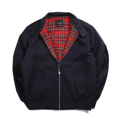 Men jacket autumn thin EU size vintage classic bomber coat inner plaid jacket Vimost Shop