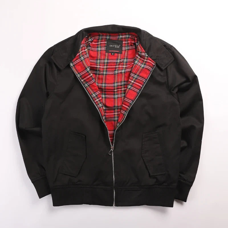 Men jacket autumn thin EU size vintage classic bomber coat inner plaid jacket Vimost Shop