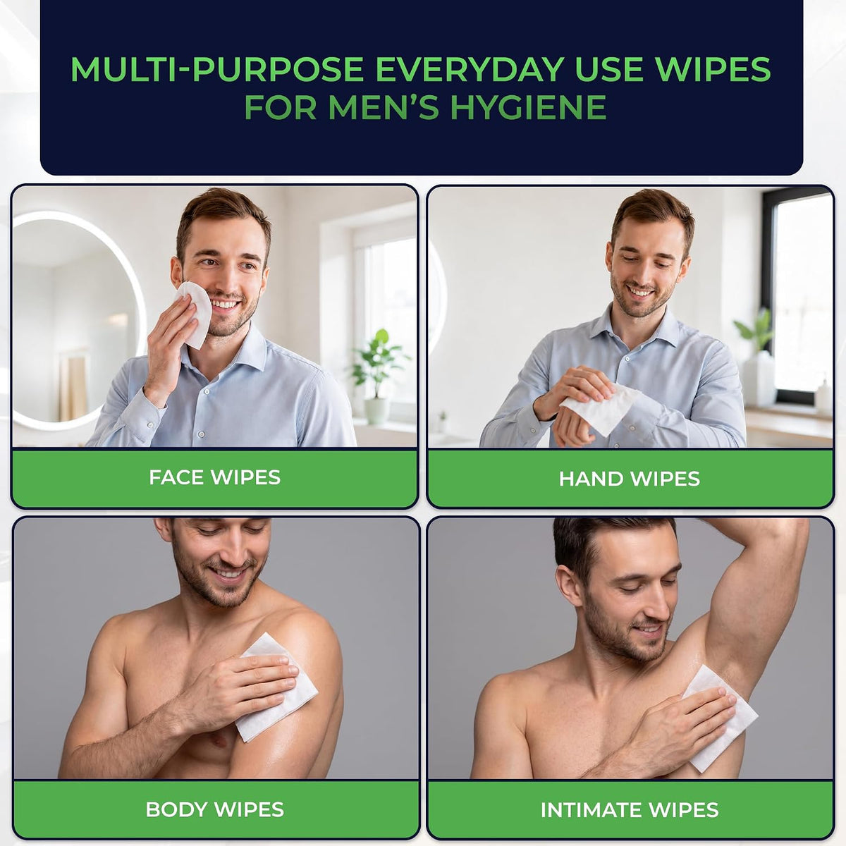 12 Pack of Flushable Man Wipes (1200 Mint Scented Wipes) Pursonic