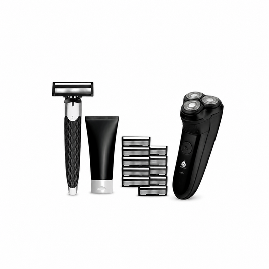 Ultimate Men's Grooming Bundle - Rechargeable Electric Shaver & Premium Men's Shaving Kit Pursonic