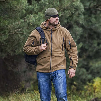 Winter Tactical Fleece Hoodie Jacket Men Warm Outdoor Sport Hooded Coat Multi-Pocket Casual Full Zip Hiking Jacket Vimost Shop