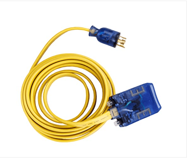 25 ft Generator Extension Cord – Heavy-Duty Flat 10 Gauge Power Distribution Cord with Multiple Household Outlets-4