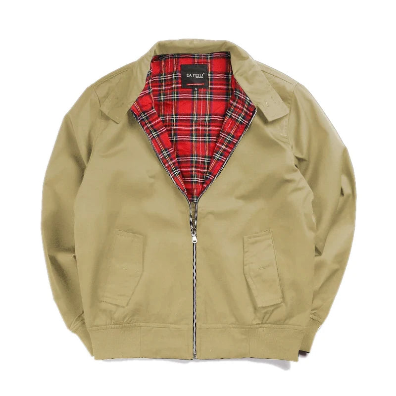 Men jacket autumn thin EU size vintage classic bomber coat inner plaid jacket Vimost Shop