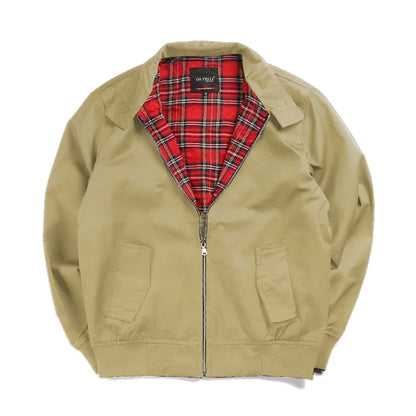 Men jacket autumn thin EU size vintage classic bomber coat inner plaid jacket Vimost Shop