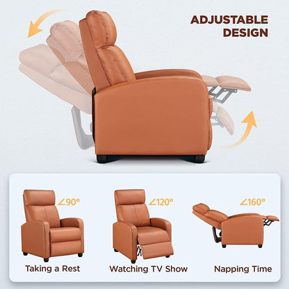 Brown High-Density Faux Leather Push Back Recliner Chair Rosenthal Community Care Services