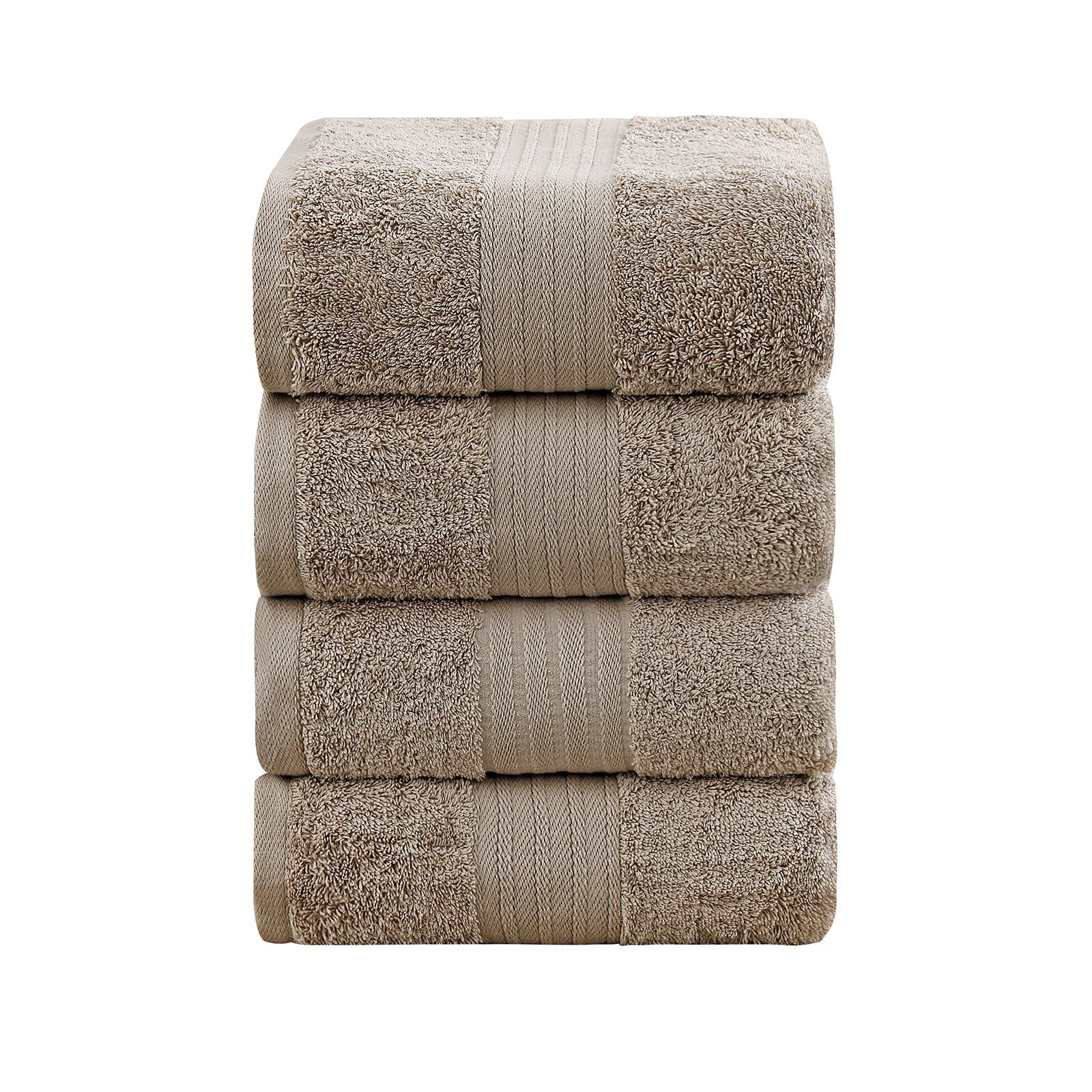 Linenland 4 Piece Cotton Bath Towels Set - Sandstone-0