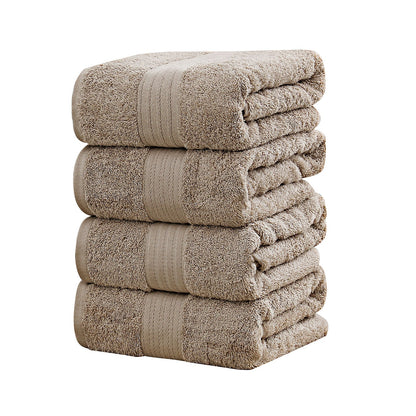 Linenland 4 Piece Cotton Bath Towels Set - Sandstone-1
