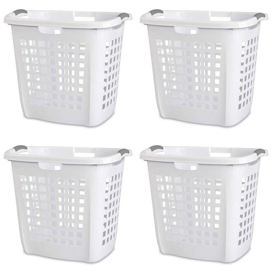 Set of 4 Heavy Duty Plastic Laundry Hamper Dirty Clothes Basket FastFurnishings