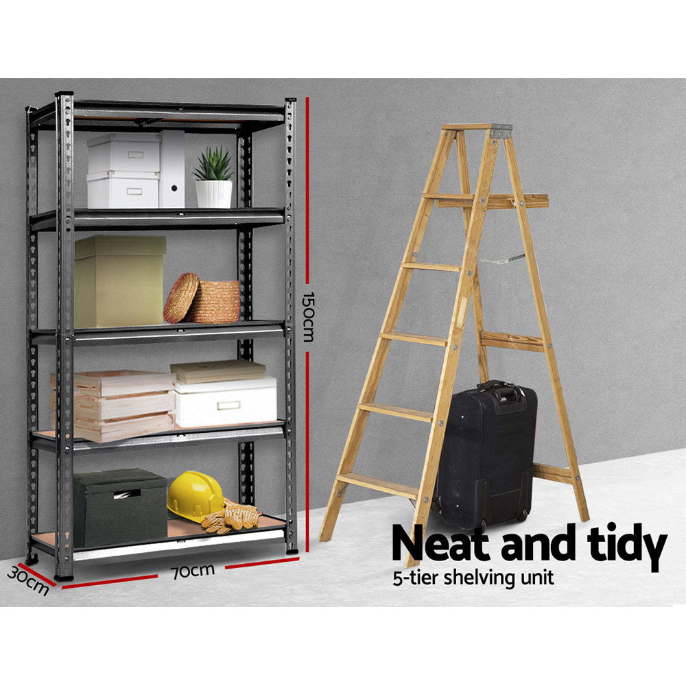 NNEDSZ 1.5M Metal Steel Shelving Racking Garage Storage Shelves Racks-1