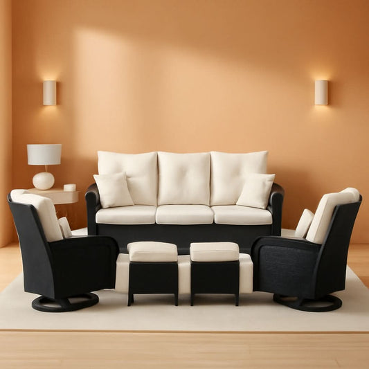 6 Piece Outdoor Patio Furniture Set Sectional Swivel Rocker Chairs ShipItFurniture