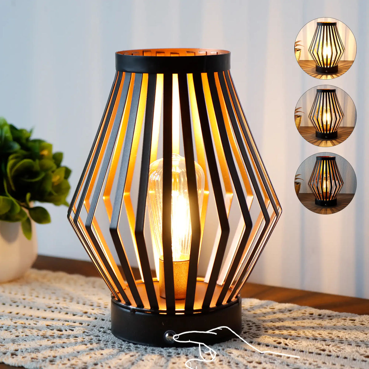 Set of 2 Dimmable Bedside Table Lamps-2