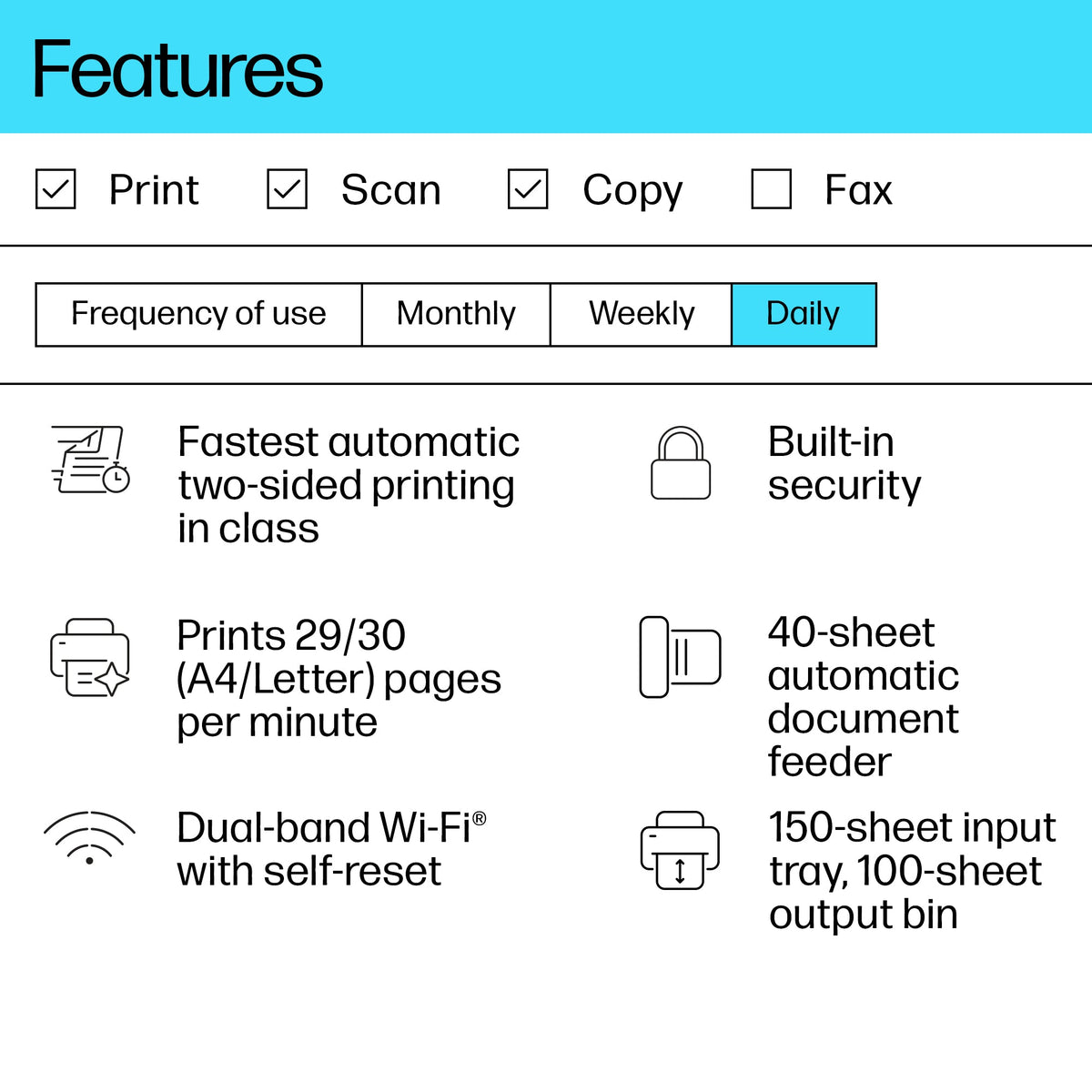 HP LaserJet M234sdw Wireless Multifunction Black and white Printer, Copier, Scanner; Duplex-2