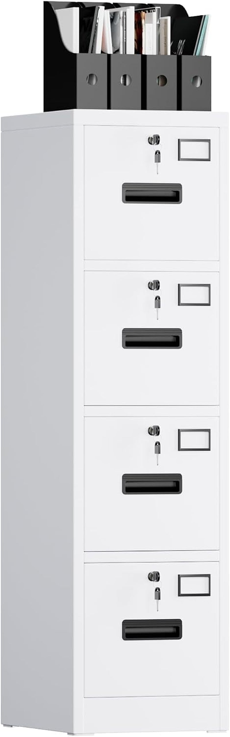 White Industrial Grade 4 Drawer File Cabinet Lockable-4