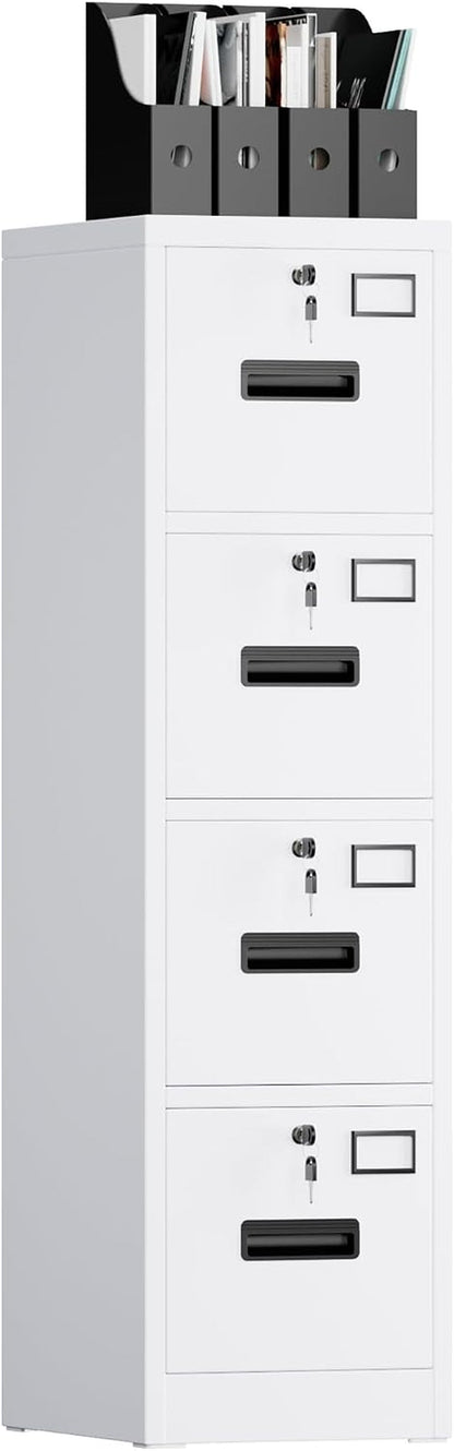 White Industrial Grade 4 Drawer File Cabinet Lockable-4