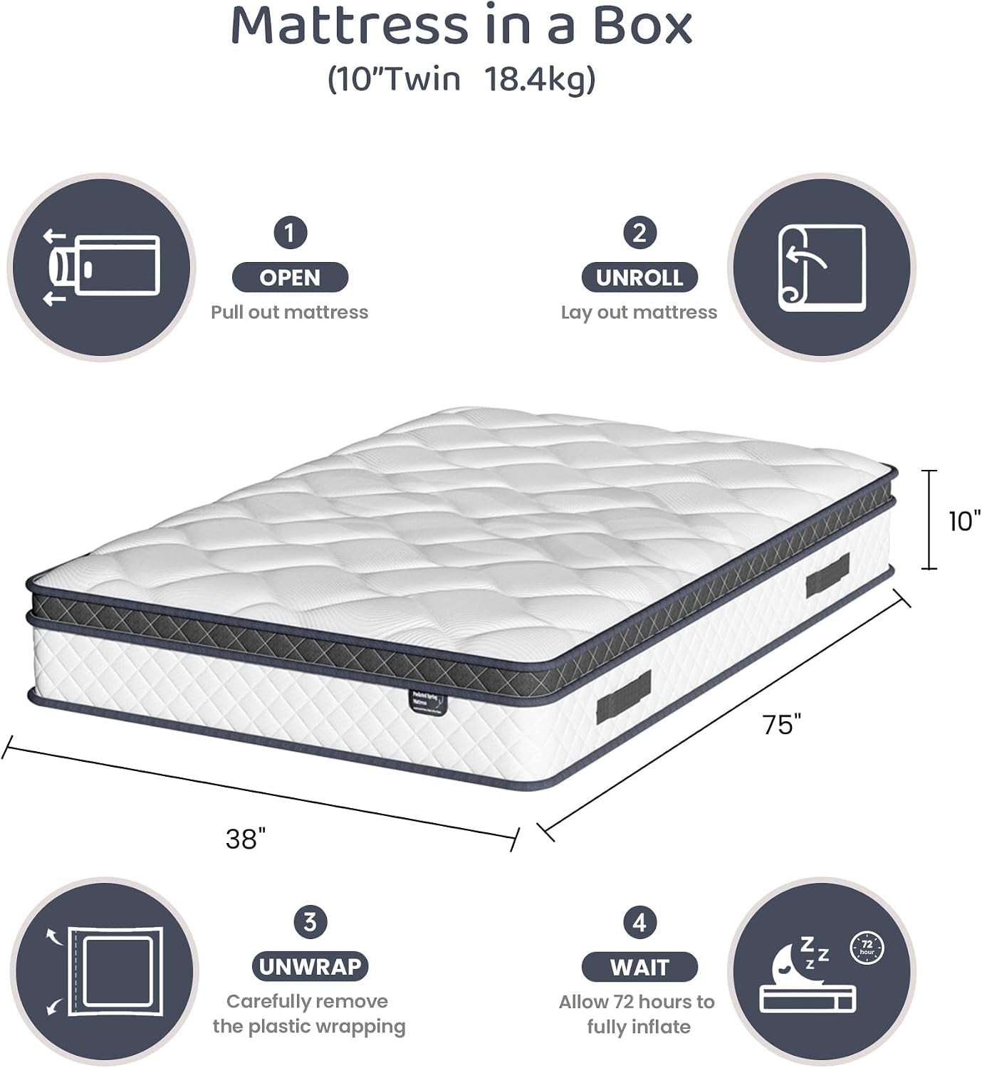 Twin 10 Inch Orthopedic Supportive Hybrid Mattress-1
