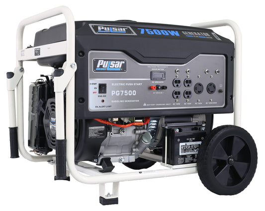 Pulsar 7500W Gas Powered Portable Generator with Electric Start and 240V Output Pulsar