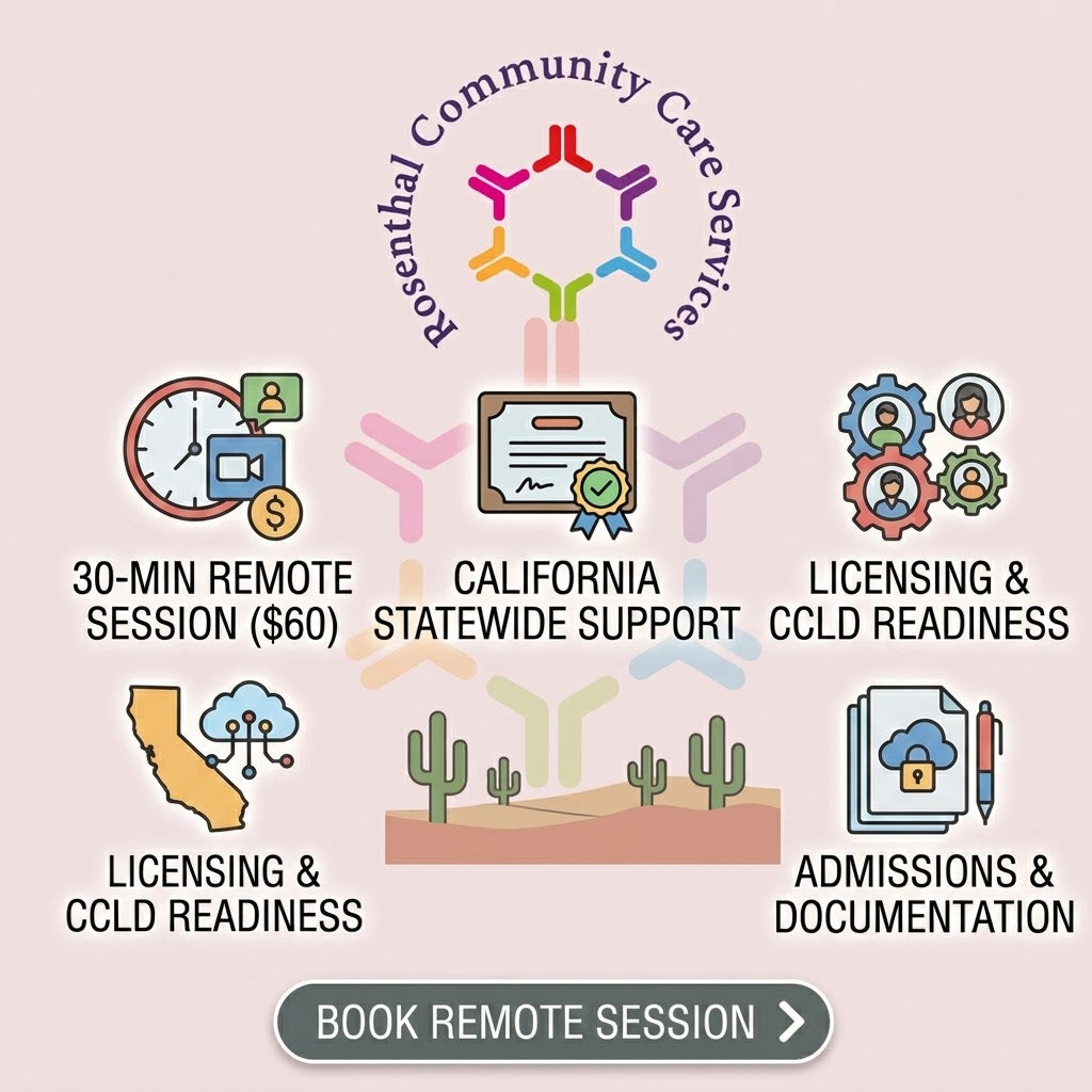 California RCFE & ARF Consulting | Rosenthal Community Care Rosenthal Community Care Services LLC